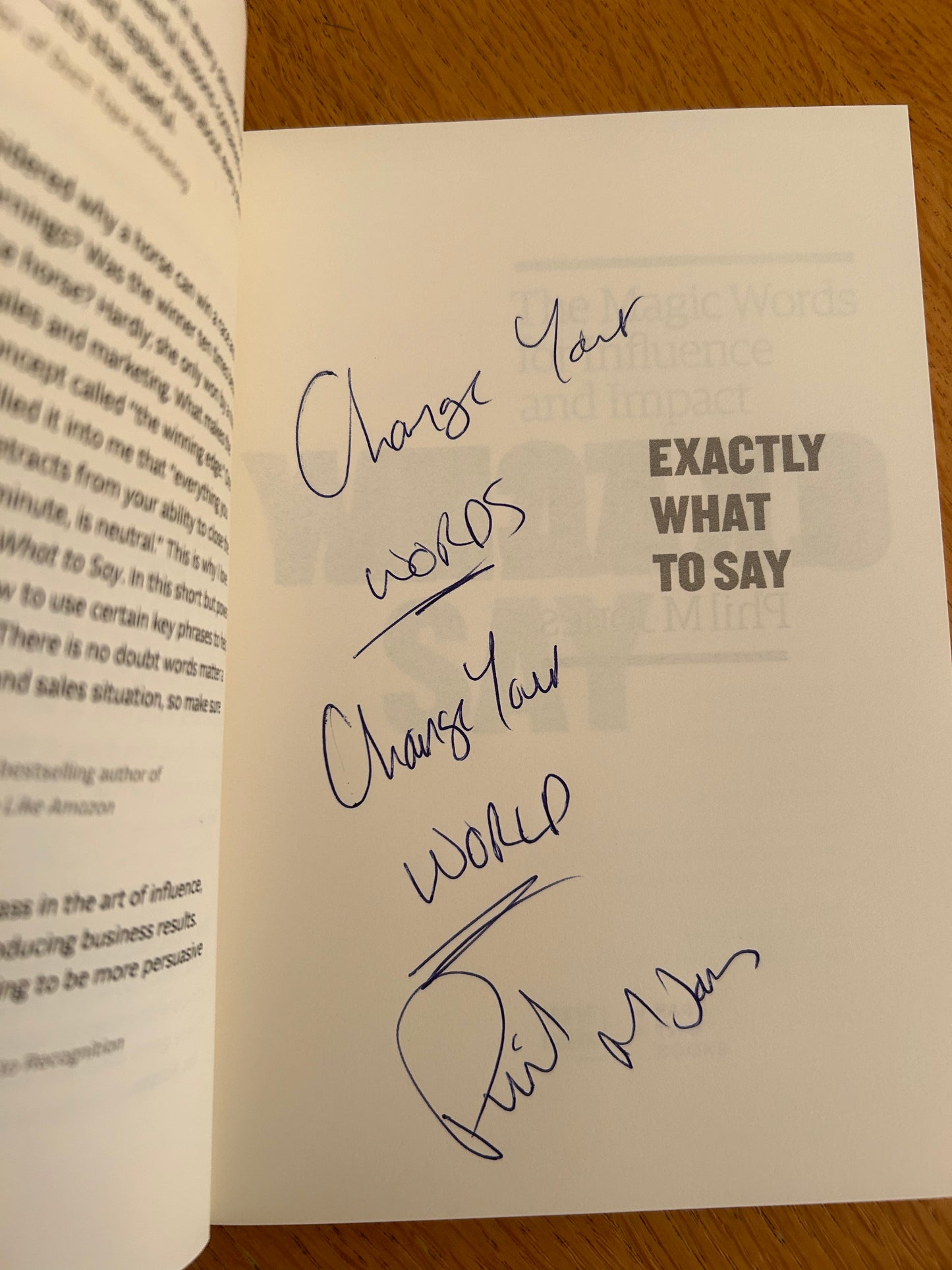 Phil M Jones Exactly What To Say Book (Signed)